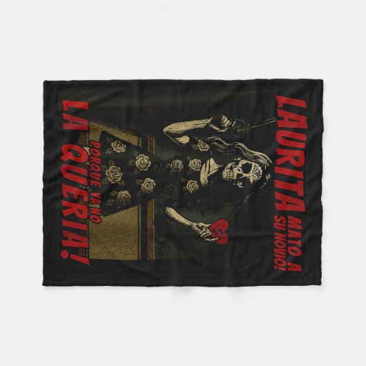 Laurita Mato A Su Novio Funny Mexican Halloween Fleecedecke (Vorderseite (Horizontal))