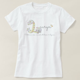 Lauryn Girls L Name bedeutet Monogram T T-Shirt