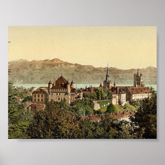 Lausanne, allgemeine Sicht auf die Savoyalpen, Gen Poster (Vorne)