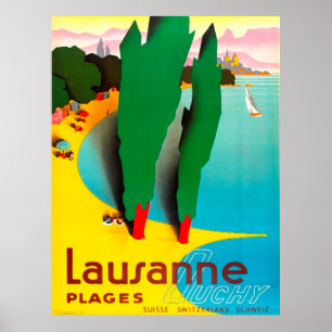 Lausanne, Genfer See, Schweiz Poster