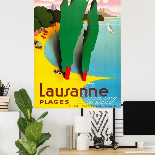 Lausanne, Genfersee, Schweiz Poster (Heimbüro)