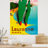 Lausanne, Genfersee, Schweiz Poster (Küche)