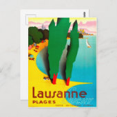 Lausanne, Genfersee, Schweiz Postkarte (Vorne/Hinten)