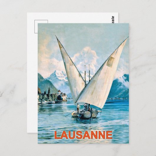 Lausanne, Genfersee, Schweiz, Vintage Postkarte (Vorne/Hinten)