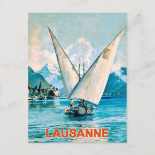 Lausanne, Genfersee, Schweiz, Vintage Postkarte