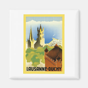 Lausanne ~ Ouchy ~ Vintage Schweizer-Reise Magnet