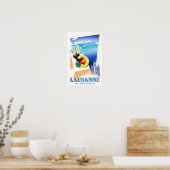 Lausanne Schweiz Jahrgang Reise Poster (Küche)