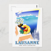 Lausanne Schweiz Jahrgang Reise Postkarte (Vorne/Hinten)
