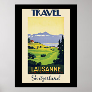 Lausanne, Schweiz Reiseplakat  Poster