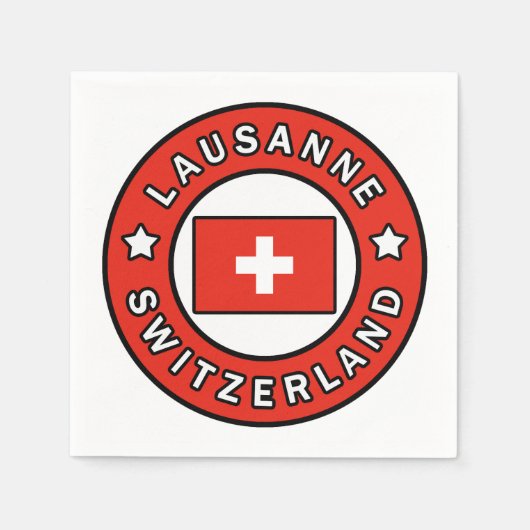 Lausanne Schweiz Serviette (Vorderseite)