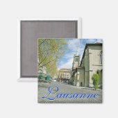 Lausanne, Schweiz Square Magnet (Vorderseite/Rückseite)