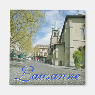 Lausanne, Schweiz Square Magnet