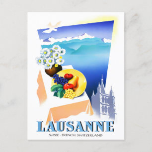 Lausanne Schweiz Vintage-Reise-Postkarte Postkarte