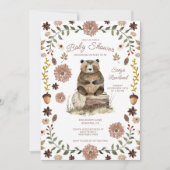 Lausbär-Babyshower im Wald Einladung (Vorderseite)