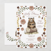 Lausbär-Babyshower im Wald Einladung (Vorne/Hinten)