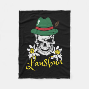 Lausbua Bavaria Skull Bayrische Kostüme Fleecedecke