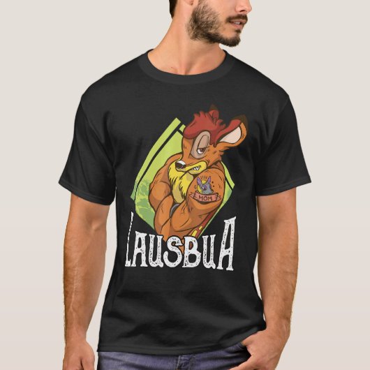 Lausbua Coole Austauschkostüme Lederhose T-Shirt (Vorderseite)