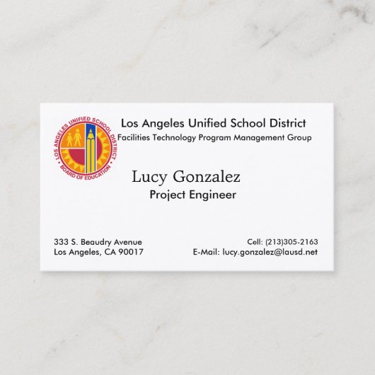 LAUSD Business Card Visitenkarte (Vorderseite)
