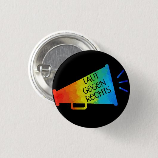 Laut gegen Rechts Nr. 01 schwarz Button (Vorne & Hinten)