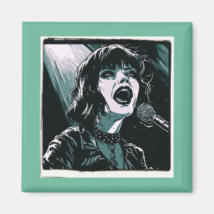 Laut herausschreien Punk Rocker Pop Art Retro Türk Magnet
