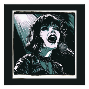 Laut herausschreien Punk Rocker Retro Vintage Stil Fotodruck