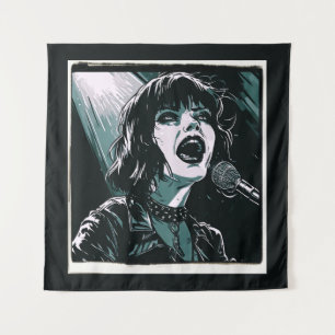 Laut herausschreien Punk Rocker Retro Vintage Stil Wandteppich