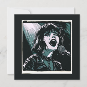 Laut herausschreien Punk Rocker Retro Vintage Türk Karte