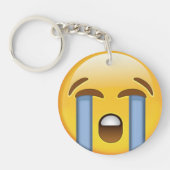 Laut schreiendes Gesicht Emoji Schlüsselanhänger (Vorderseite)