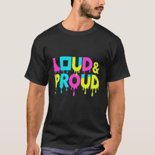 Laut & Stolze Schmelzende geometrische Schrift T-Shirt