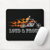 Laut u. stolz: Skeleton Radfahrer u. Flammen: Mousepad (Mit Mouse)