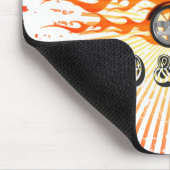 Laut u. stolz: Skeleton Radfahrer u. Flammen: Mousepad (Ecke)