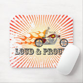 Laut u. stolz: Skeleton Radfahrer u. Flammen: Mousepad (Mit Mouse)