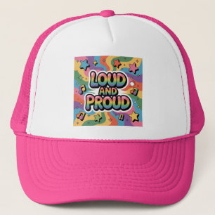 LAUT UND STOLZ LGBTQ+ Pride Unterstützer Truckerkappe