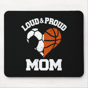 Laut Und Stolz Mama Fußball Sketll Herz Sport Mama Mousepad