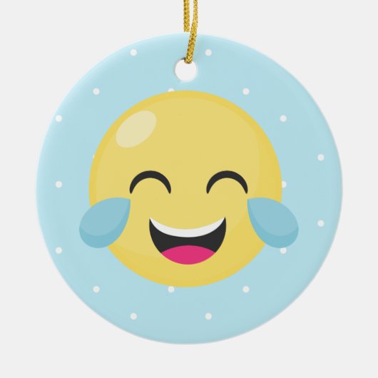 Laute Emoji Punkte heraus lachen Keramik Ornament (Vorne)