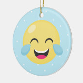 Laute Emoji Punkte heraus lachen Keramik Ornament (Links)