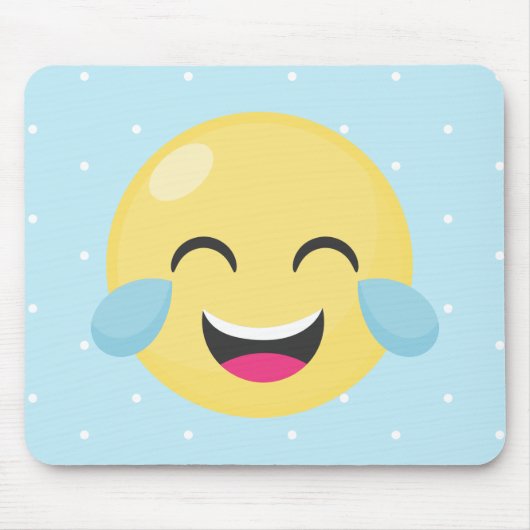 Laute Emoji Punkte heraus lachen Mousepad (Vorne)