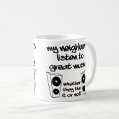 Laute Musik Funny Mug oder Travel Mug hören Kaffeetasse (VorderseiteRechts)