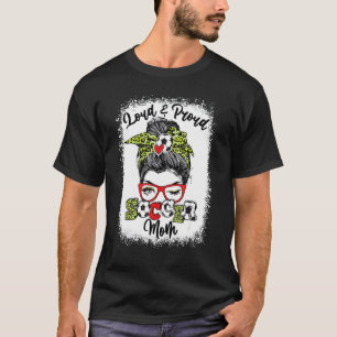 Laute und stolze Fußball-Mama, Messy Bun gebleicht T-Shirt