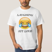 Lauten Emoji T - Shirt heraus lachen (Vorderseite)