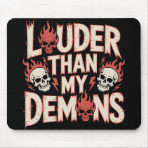 Lauter als meine Dämonen: Gothic-Schädel und Flamm Mousepad