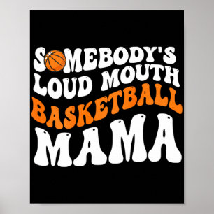 Lauter Basketball-Mama Retro-Welle Groovy Poster