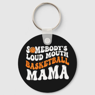 Lauter Basketball-Mama Retro-Wellen Groovy Schlüsselanhänger