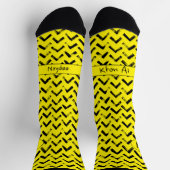 Lauter Chevron Schwarz und Gelb Name Initialen Socken (Oben)