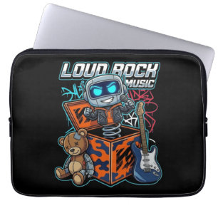 Lauter Rockmusik-Roboter Laptopschutzhülle