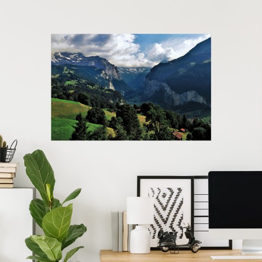 Lauterbrunnen-Ansicht Poster (Heimbüro)