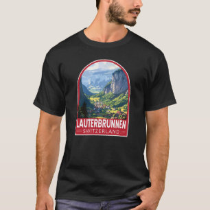 Lauterbrunnen Schweiz Reise Kunst Vintage T-Shirt