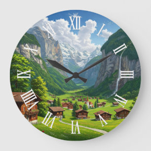 Lauterbrunnen Schweiz Reisen Große Wanduhr