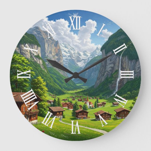 Lauterbrunnen Schweiz Reisen Große Wanduhr (Vorderseite)
