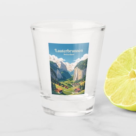 Lauterbrunnen Schweiz Schnapsglas (Vorderseite)